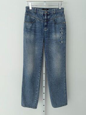 CHANEL 25M COCO BEACH ULTRA SOFT BLUE JEANS SIZE FR 38 / US 6